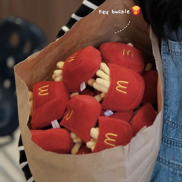 Mcdonald's M pommes frites Plys legetøjstøj Rygsæk Sko Tilbehør Plys vedhæng nøglering dukke