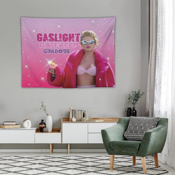 Taylor Gaslight Gatekeep Girlboss Swift Tapestry For College Dorm, Soverom Home Decor, Taylor Gaslig