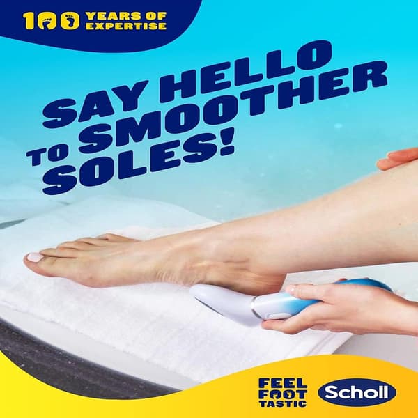 Scholl Velvet Smooth Wet & Dry Sähköinen jalkaraspi, sininen Rui{FY}