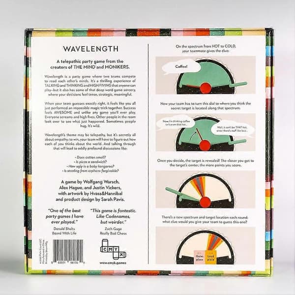 Wavelength Board Game - Wave Synchronization Challenge, Fast-Paced Family Game for 2-12 Players