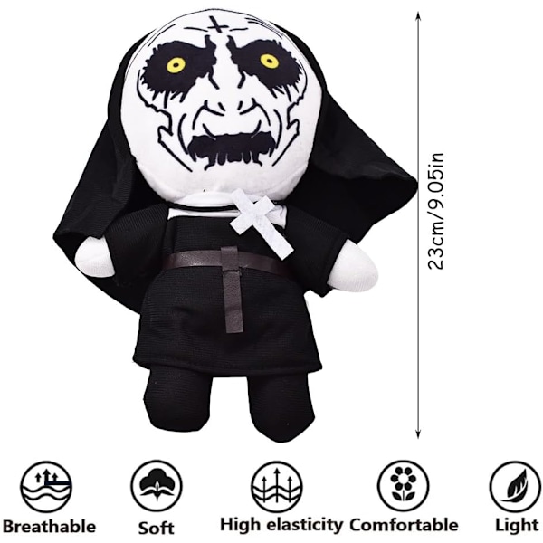 23 cm Halloween Plush Nun, Halloween Horror Doll, Plush Toy, Haunted Doll, Perfect for Gifts