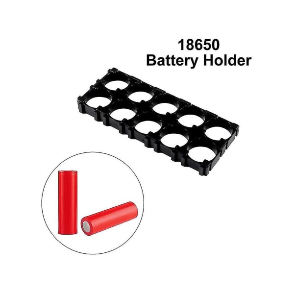 20st 18650 Lithium Cell 2x5 Cell 18650 Litiumbatteri Plasthållare Fäste för gör-det-själv-batteripaket