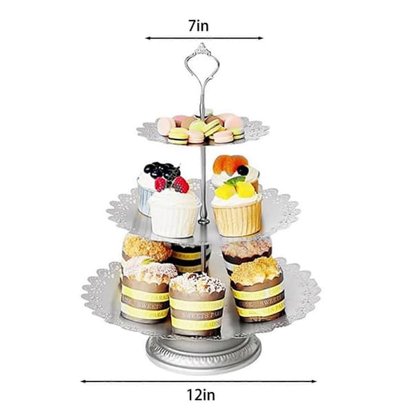 Tårtställning Torn Dessert Displayställ Stabil Stor Kapacitet Enkel Montering Serveringsbricka Festtillbehör