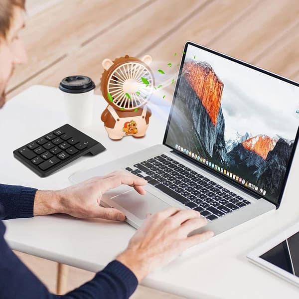 Bærbar vifte, USB elektrisk vifte, 7 x 4 x 11 cm