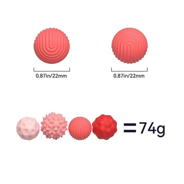 4 stk. sensorisk legetøjssæt med silikone sensoriske bolde til gave til børn i ferien pink