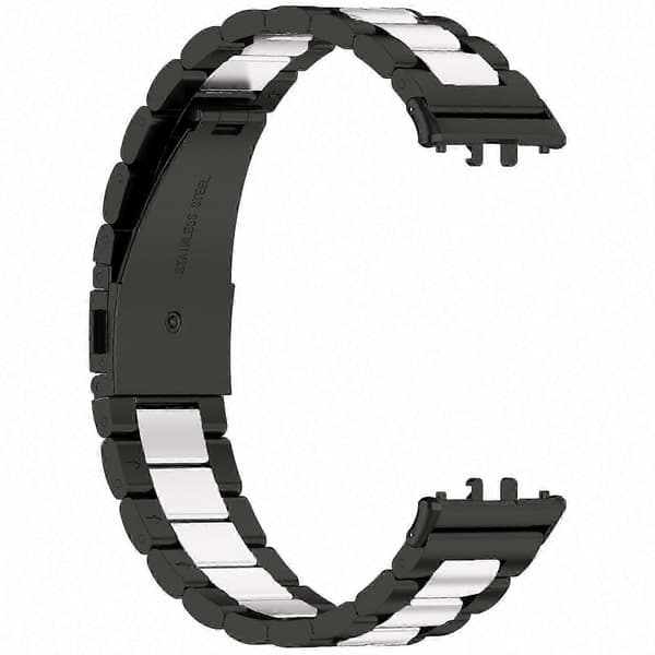 Galaxy Fit 3 Urrem i Rustfrit Stål Metal Erstatningsrem Black Silver
