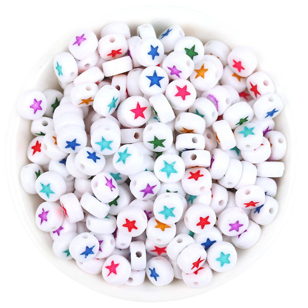 100 stycken/förpackning Little Oblate Alphabet Beads Smycketillverkningsmaterial Pärlor