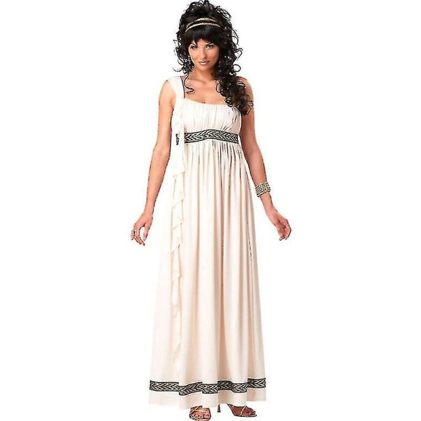 Mænds Deluxe Classic Toga kostumesæt inklusive tunika, bælte, romersk guds sommerfestkjole Dame Deluxe Classic Toga kostume women XL