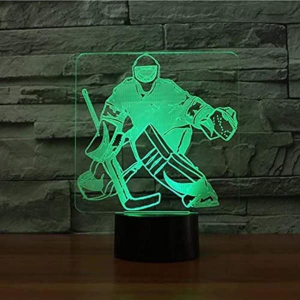 Modegave 3D Natlampe Ishockey Målmand Touch Bord D