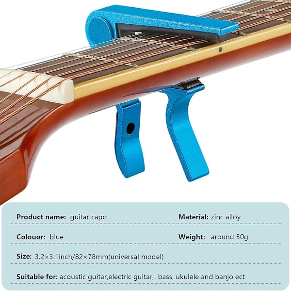 Gitarr Capo Snabbt Byte Capo för 6-strängad Akustisk Gitarr Elgitarr Klassisk Gitarr Ukulele Capo (Blå) Blue