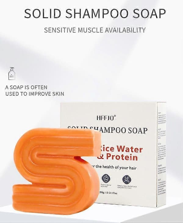 Risvatten & Protein Schampo & Balsam Set, Fast Risvatten Schampokaka & Balsam Set Tvål för Stärkande Hår, Hårförtjockning & Näring 2PCS