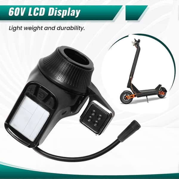 LCD-skærm til INOKIM OXO El-løbehjul 60V Gaspedal Dashboard Accelerator Reservedele Tilbehør Black