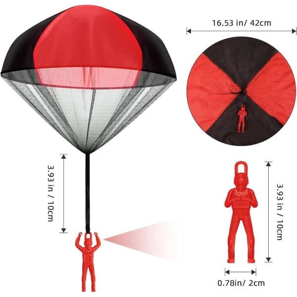 2 stk. faldskærmssoldaterlegetøj, håndkastede soldater til udendørs sjov, legetøjssoldater faldskærm, børns faldskærmssoldaterlegetøj til drenge og piger