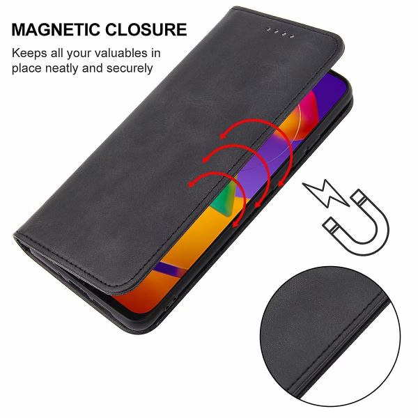 Samsung Galaxy M31s Magneettisesti suljettava nahkainen phone case Black