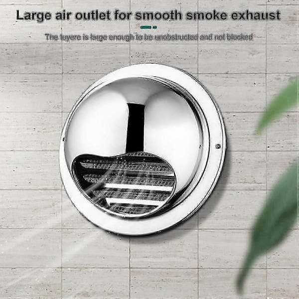 Rund väggventil i borstat rostfritt stål med bullnose-design för extern ventilation 110mm Air inlet