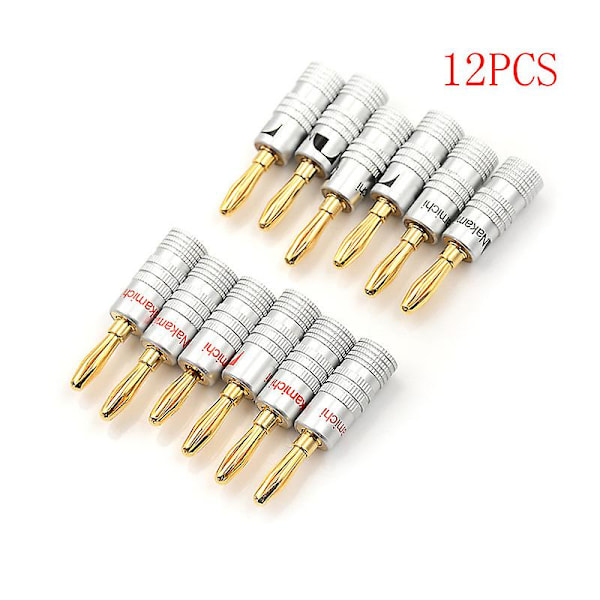 12 stk Golden Nakamichi høyttaler bananplugg-adapterkontakter