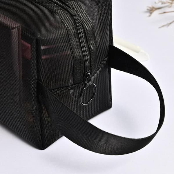 Mesh Cosmetic Bag Transparent Portable Cosmetic Storage Travel Li Three-piece Three-piece