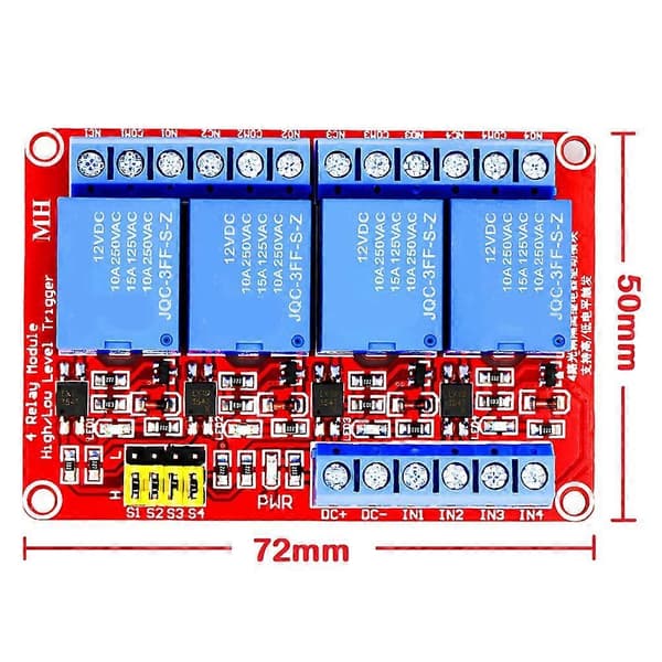 Kanal Relæ Modul 5V 12V Board Shield med Optokobler Isolation Understøtter Høj- og Lavniveau Trigger 5V 5V