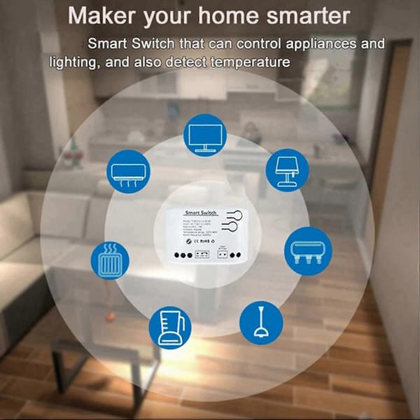 4 stk. Tuya Smart Zigbee-kontakt med temperatursensor passiv tørkontakt Zigbee-relæ fungerer med Home Assistant AC85-250V White
