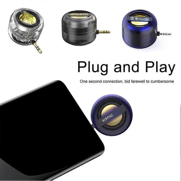 Type-C Mini Telefonhøjttaler Bærbar Plug-in Genopladelig Bas Klar m/ N0B4 transparent type-c