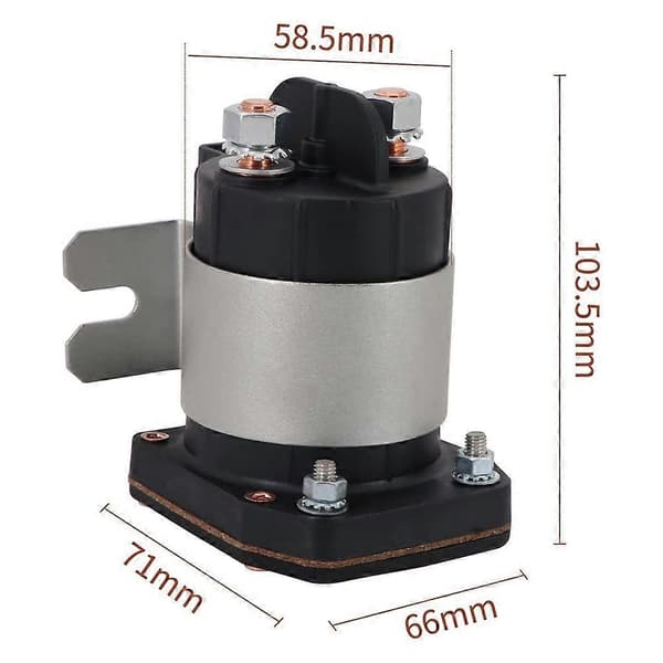 Magnetventil 114-4811-020 48V Terminal 200 Amp til Trombetta elektrisk golfvogn Noir et argent