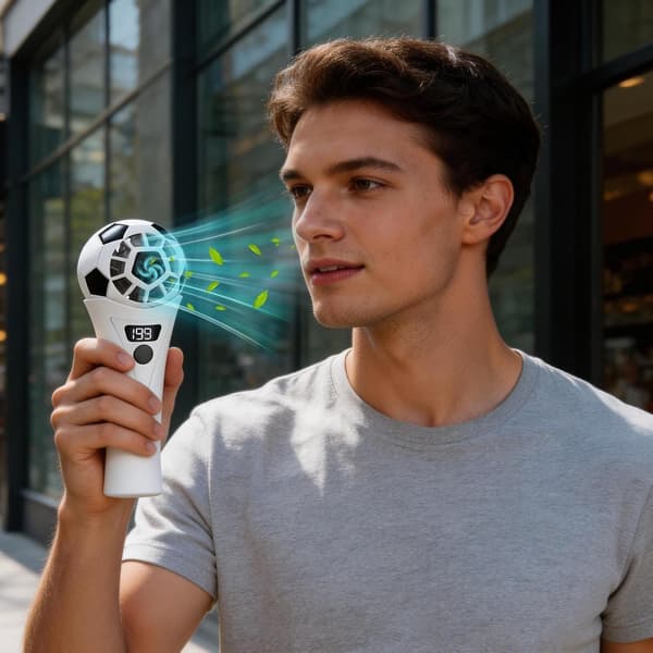 Universal bærbar ventilator, 5 blæserhastigheder, USB-opladning, ballon-design