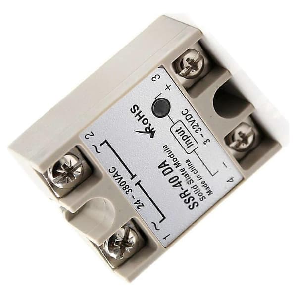 Enkeltfaset Solid State Relæ SSR 40DA DC Kontrol AC 3-32V Indgang 24-380V 40DA Udgang Kontrol AC Relæ Base