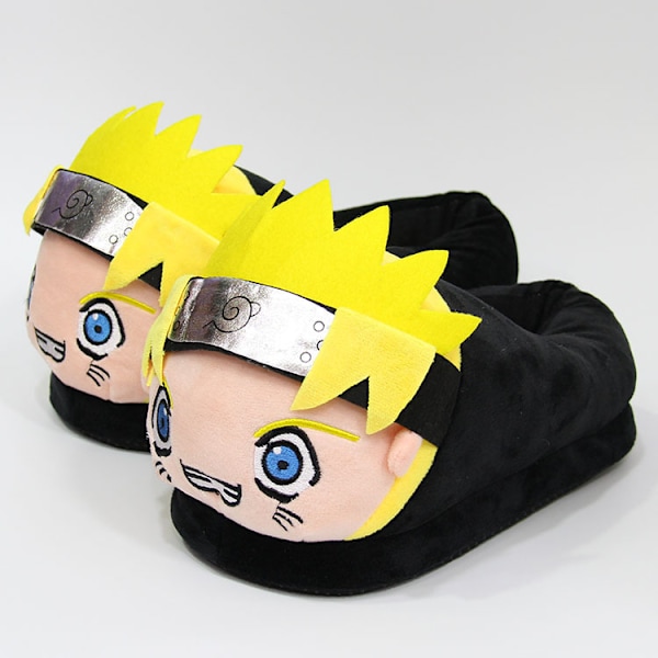 Tofflor för kvinnor och flickor, fluffiga och varma vintertofflor, tecknade tomtestofflor för pojkar och vuxna Naruto
