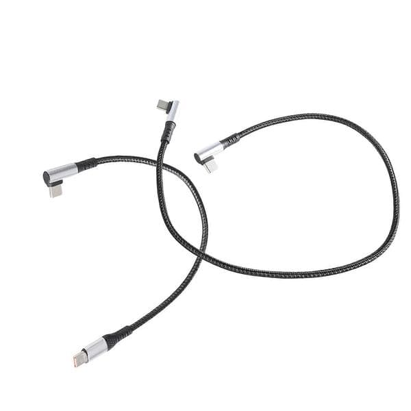 66W USB C til USB C ladekabel USB C ladekabel hurtigladekabel dataoverføring 480 Mbps for telefonnettbrett 0.25m double elbow