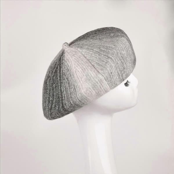 Retro Gradient Uld Strikket Beret Simpel Mode Strikket Hat Kasket Tilbehør Personlighed Strikket Hat Efterår & Vinter Purple