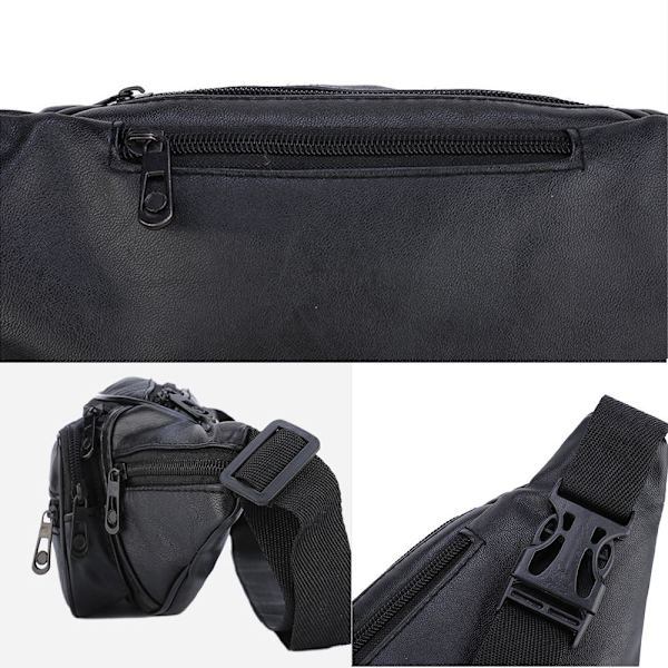 Midjetaske Fanny Pack Læder Brysttaske sort