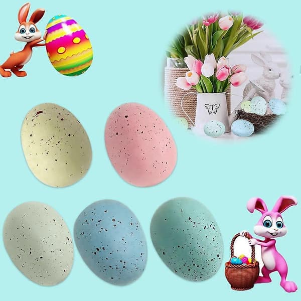 Påske flekkete egg Plast flekkete egg bolle og kunstige kyllingegg vase M2F5 white 1set