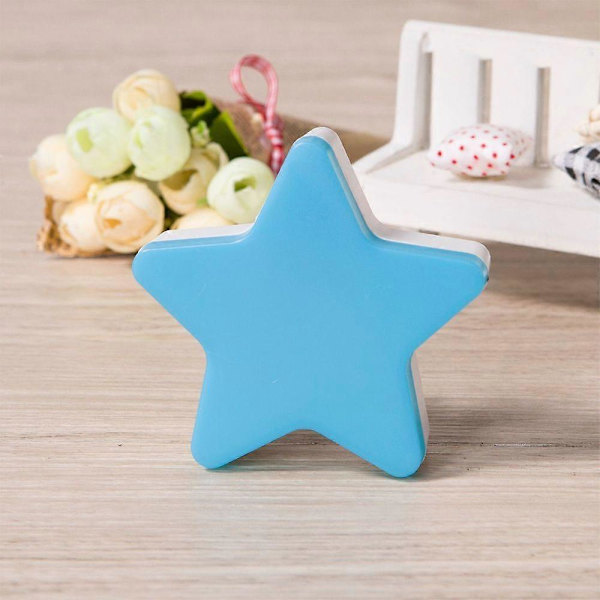 1 LED plug-in natlampe, stjerneformet, stikkontaktlys, blå automatisk sensorlysstyring