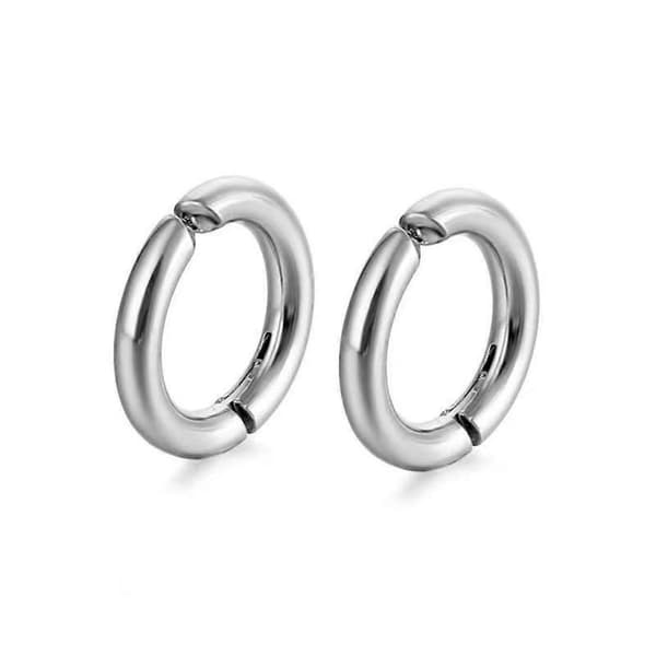Øreringe i rustfrit stål uden huller til mænd og kvinders personlighed sorte punkøreringe black Pointed ear buckle