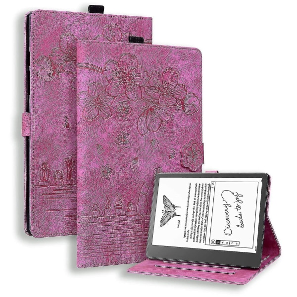 Sakura Cat Case för Amazon Kindle Scribe 10.2 2022 Red gold