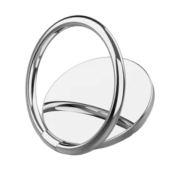 Phone Holder Self-Adhesive Universal Zinc Alloy 360 Degree Rotatable Adjustable Round Reusable Portable Silver
