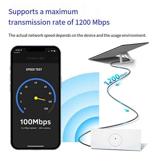 Ethernetkabel til Starlink Gen4 Mini Kabel V4 til RJ45, 1200 Mbps transmissionshastighed, computerforbindelse, 5 m længde