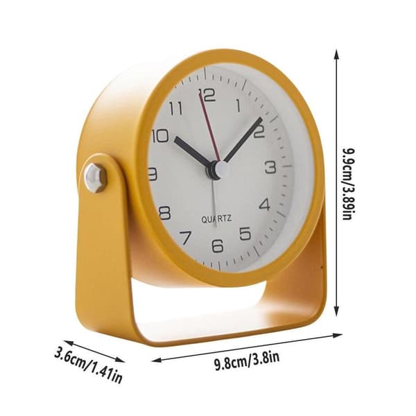 Silent Reversible Small Desk Alarm Clock with Night Light Battery Operated Durable