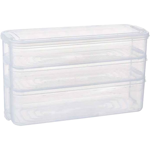 3 Layer Plastic Refrigerator Fridge Freezer Storage Box Containers Bins Kitchen Cabinet Organizer Stackable Boxes with Lids