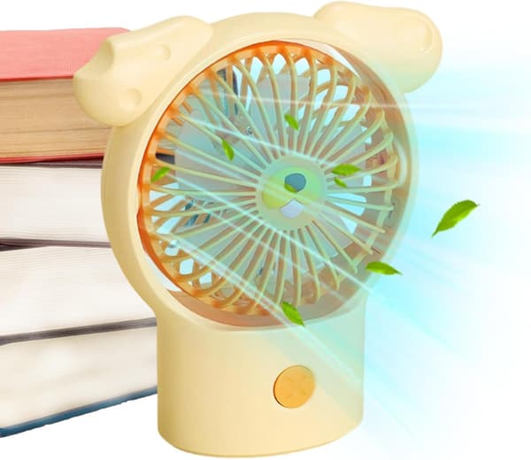 Genopladelig bærbar ventilator | 3 blæserhastigheder, genopladelig