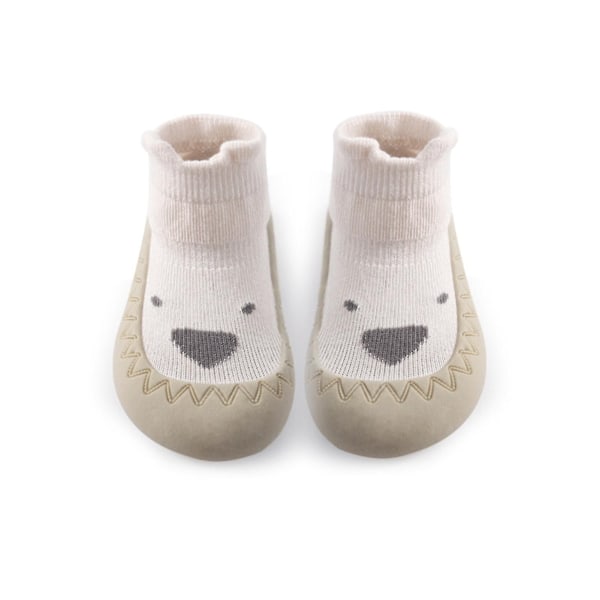 Baby Toddler Barefoot Gulvsokker Anti-Skridsikker Slip-on Indendørs Bomuld Bløde Sko Beige 24