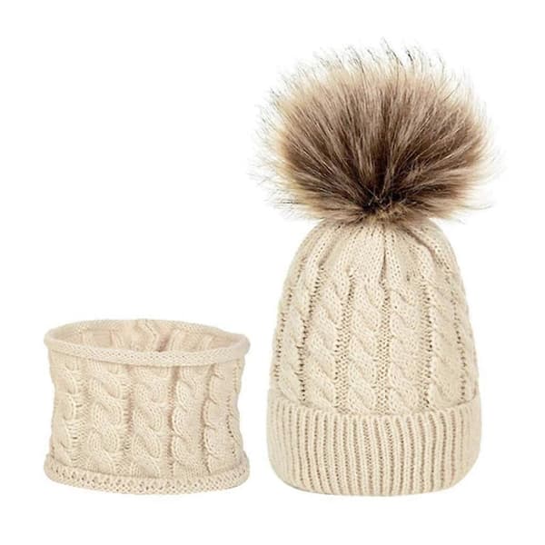 Drenge Piger Beanies Strikket Hue Cream