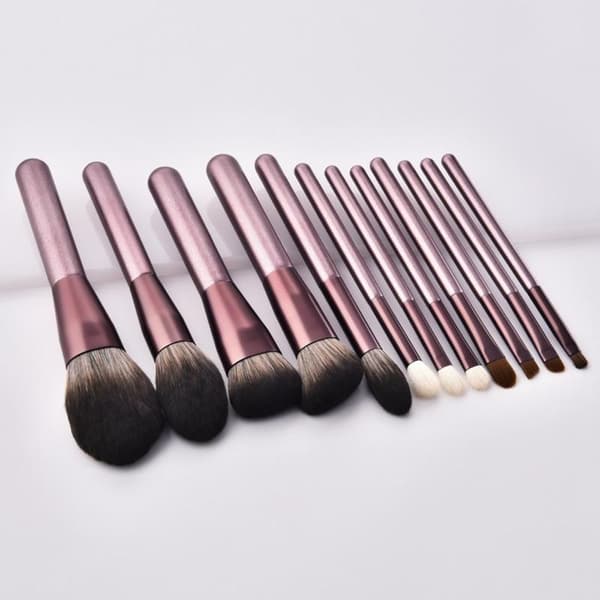 12 sæt makeupbørster til begyndere makeupværktøj sølv