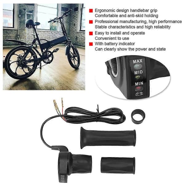 36V Halv Twist Gas med Batteriindikator til Foldbare Mini El-cykler Scootere