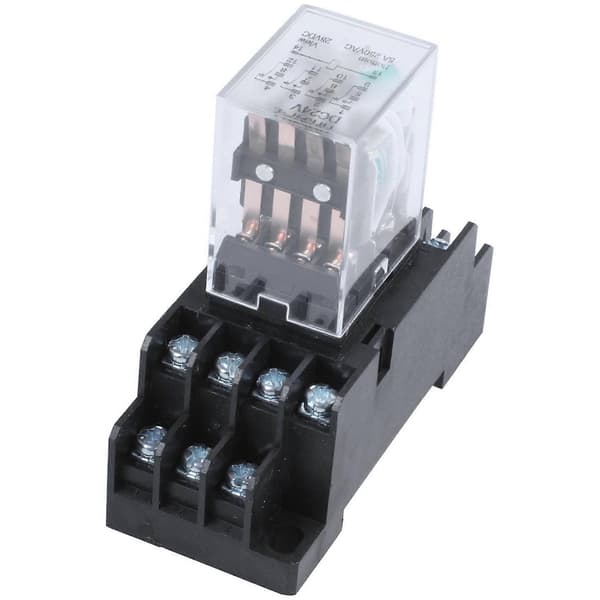2X DC 24V spolespænding 4PDT 14-benet terminal elektromagnetisk relæ HH54P Black & clear
