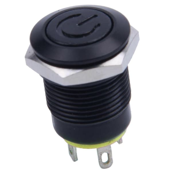 3X 12V 2A 9.5mm LED Metalhætte Strøm Momentan Trykknap Afbryder Bil DIY Modificeret, Gul Yellow