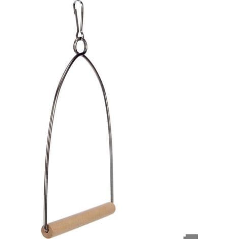 Gynge af metal og træ - Fuglelegetøj - 12 cm