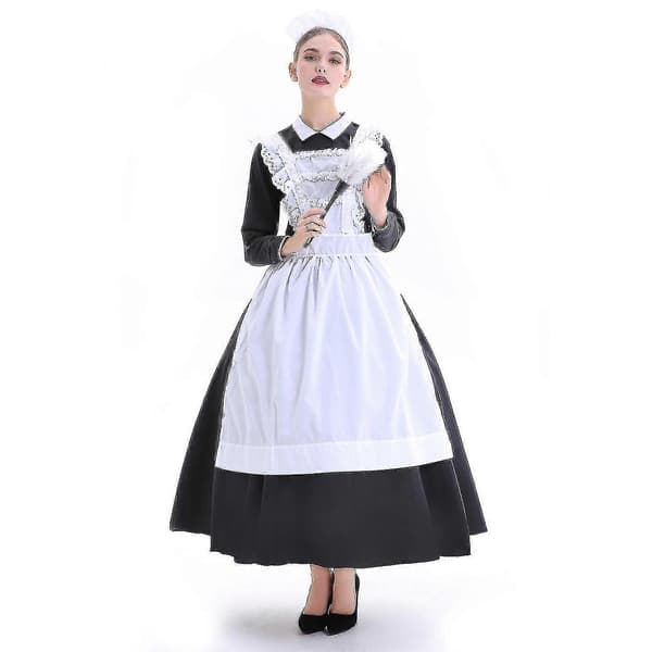 3-delt stuepigekostume til kvinder til cosplay 3XL