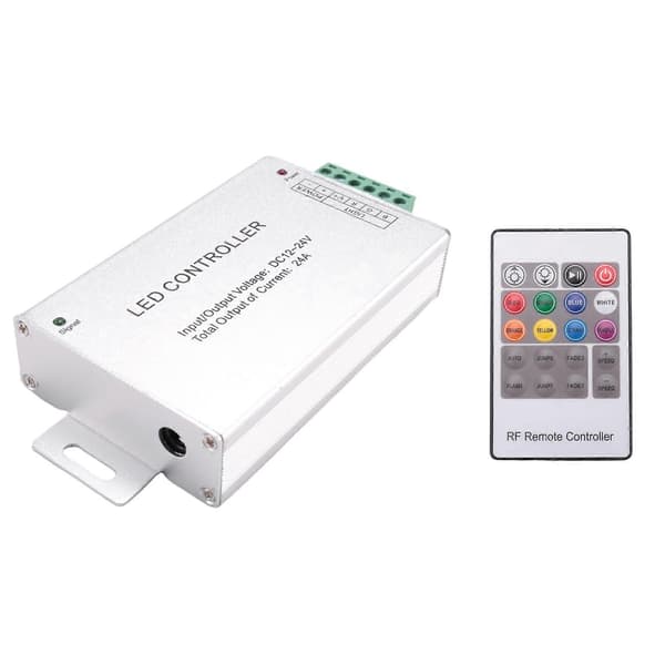 5X LED-controller 12-24V Lavtryks RF Farverig 20-tasters fjernbetjening RGB Lysbjælke Dæmpningscontroller Silver