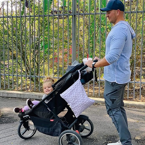 Våtpose, Vanntett Våt Tørrpose for Badedrakter, Tøybleie Våtpose, Utendørs Organiseringspose for Babyartikler, 2 Glidelås Lommer Vaskbar Våt Tørr Klutpose